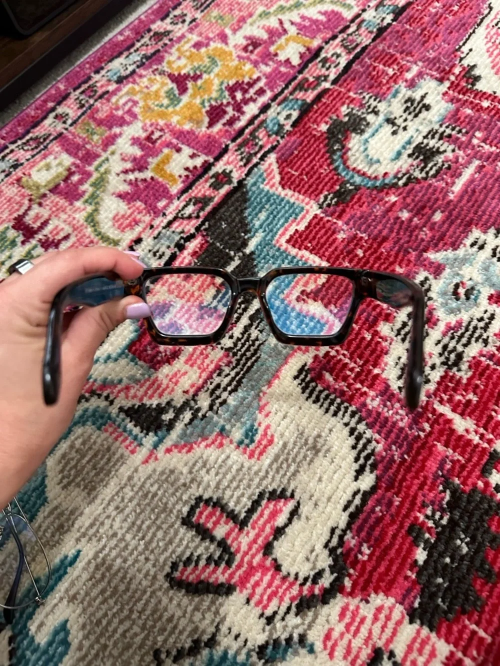 Tortoiseshell Square Frame Glasses - Blue light Lenses